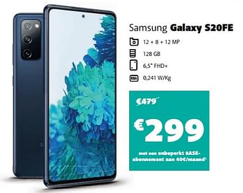 Promotions Samsung galaxy s20fe - Samsung - Valide de 28/03/2022 à 11/04/2022 chez Base