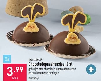 Promoties Chocoladepaashaasjes - Excellence - Geldig van 04/04/2022 tot 15/04/2022 bij Aldi