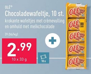 Promoties Chocoladewafeltje - OLE - Geldig van 04/04/2022 tot 15/04/2022 bij Aldi