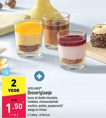 Promoties Dessertglaasje - Excellence - Geldig van 04/04/2022 tot 15/04/2022 bij Aldi