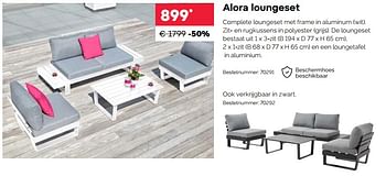 Promoties Alora loungeset - Huismerk - Exterioo - Geldig van 01/03/2022 tot 31/03/2022 bij Exterioo