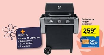 Promoties Gasbarbecue hg300 - Hyba - Geldig van 01/04/2022 tot 02/05/2022 bij Carrefour