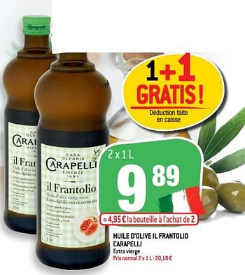Promotions Huile d’olive il frantolio carapelli - Carapelli - Valide de 30/03/2022 à 05/04/2022 chez Match