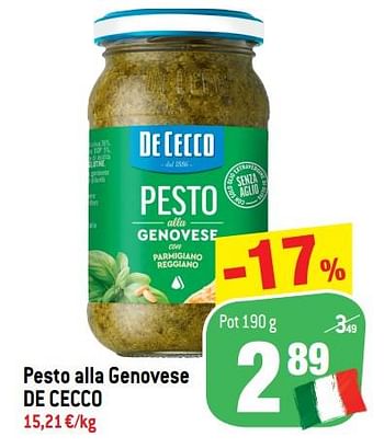 Promotions Pesto alla genovese de cecco - De Cecco - Valide de 30/03/2022 à 05/04/2022 chez Match