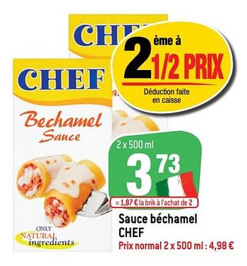 Promotions Sauce béchamel chef - Chef - Valide de 30/03/2022 à 05/04/2022 chez Match