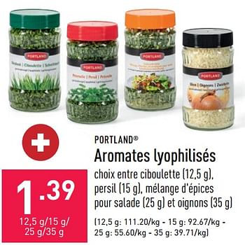 Promotions Aromates lyophilisés - Portland - Valide de 08/04/2022 à 15/04/2022 chez Aldi