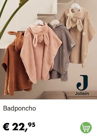 Promoties Badponcho - Jollein - Geldig van 01/04/2022 tot 30/04/2022 bij Multi Bazar