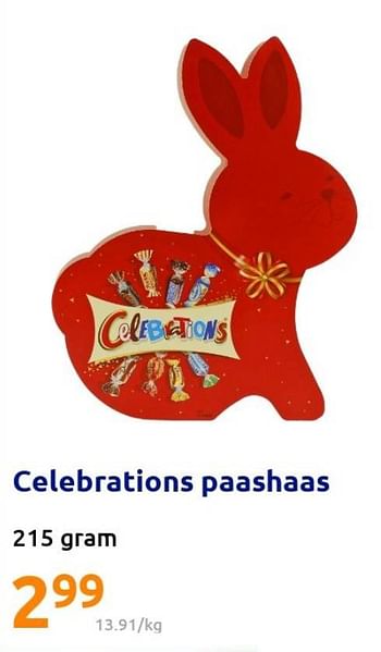 Promoties Celebrations paashaas - Celebrations - Geldig van 30/03/2022 tot 05/04/2022 bij Action
