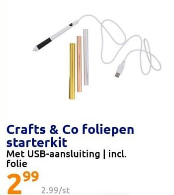Promoties Crafts + co foliepen starterkit - crafts&co - Geldig van 30/03/2022 tot 05/04/2022 bij Action