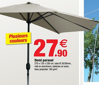 Promotions Demi parasol - Produit Maison - Bazarland - Valide de 30/03/2022 à 17/04/2022 chez Bazarland