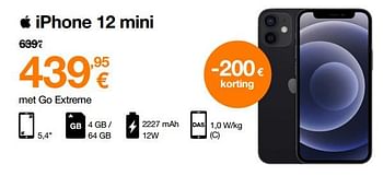 Promoties Apple iphone 12 mini - Apple - Geldig van 01/04/2022 tot 18/04/2022 bij Orange