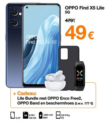 Promoties Oppo find x5 lite 5g - Oppo - Geldig van 01/04/2022 tot 18/04/2022 bij Orange