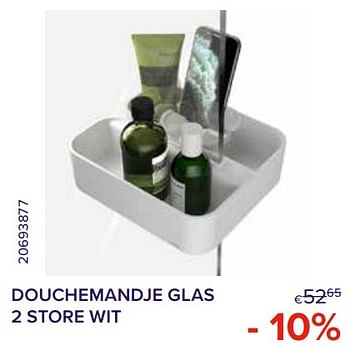 Promoties Douchemandje glas 2 store wit - 10% - Tiger - Geldig van 01/04/2022 tot 30/04/2022 bij Euro Shop
