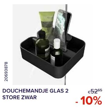Promoties Douchemandje glas 2 store zwar - 10% - Tiger - Geldig van 01/04/2022 tot 30/04/2022 bij Euro Shop