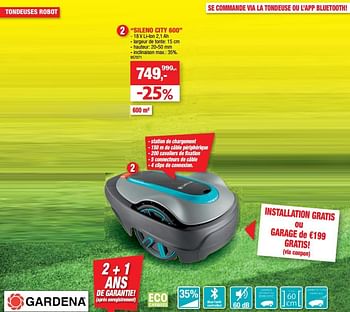 Promotions Gardena tondeuse robot sileno city 600 - Gardena - Valide de 06/04/2022 à 17/04/2022 chez Hubo