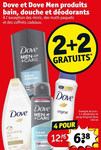 Promotions Déodorant en spray original dove - Dove - Valide de 05/04/2022 à 10/04/2022 chez Kruidvat