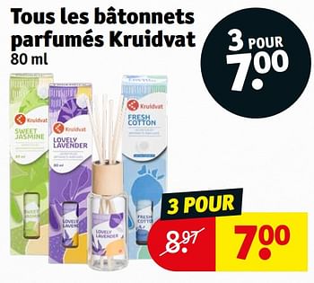 Promotions Tous les bâtonnets parfumés kruidvat - Produit maison - Kruidvat - Valide de 05/04/2022 à 10/04/2022 chez Kruidvat