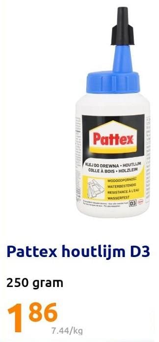 Promoties Pattex houtlijm d3 - Pattex - Geldig van 06/04/2022 tot 12/04/2022 bij Action