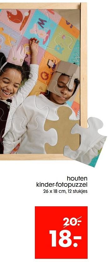 Promoties Houten kinder-fotopuzzel - Huismerk - Hema - Geldig van 06/04/2022 tot 12/04/2022 bij Hema