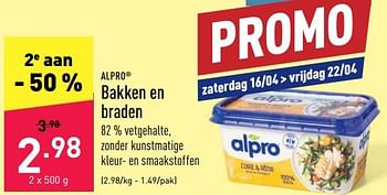 Promoties Bakken en braden - Alpro - Geldig van 11/04/2022 tot 22/04/2022 bij Aldi