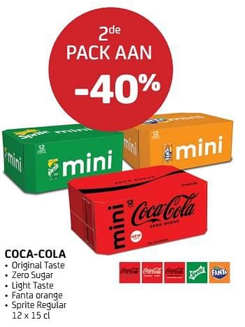 Promoties Coca-cola 2de pack aan -40% - Coca Cola - Geldig van 15/04/2022 tot 28/04/2022 bij BelBev