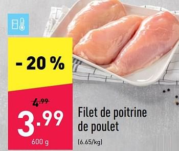 Promotions Filet de poitrine de poulet - Produit maison - Aldi - Valide de 11/04/2022 à 16/04/2022 chez Aldi