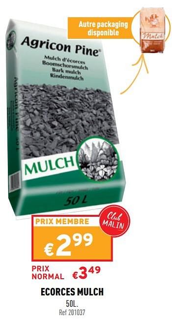 Promotions Ecorces mulch - Agricon - Valide de 13/04/2022 à 17/04/2022 chez Trafic