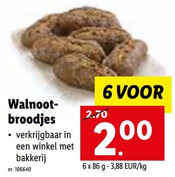 Promoties Walnootbroodjes - Huismerk - Lidl - Geldig van 18/04/2022 tot 24/04/2022 bij Lidl