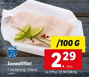 Promoties Zeewolffilet - Huismerk - Lidl - Geldig van 18/04/2022 tot 24/04/2022 bij Lidl