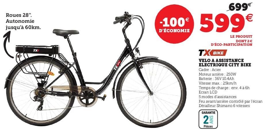 Produit Maison Hyper U Velo a assistance electrique city bike