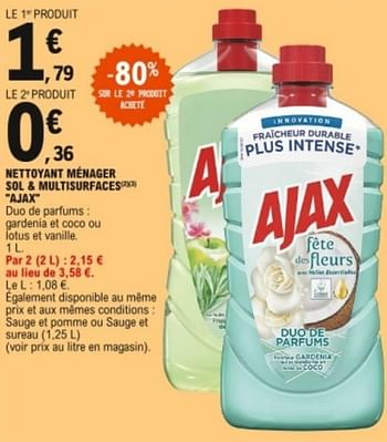 Ajax Produit Ménager Entretien, Nettoyant Sol Multi-surfaces, Fête
