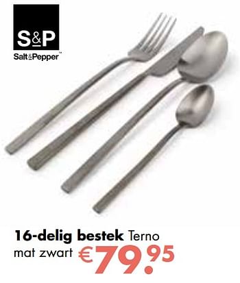 Promoties 16-delig bestek terno - Salt & Pepper - Geldig van 25/04/2022 tot 21/05/2022 bij Multi Bazar