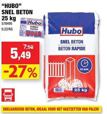Promoties Hubo snel beton - Huismerk - Hubo  - Geldig van 13/04/2022 tot 24/04/2022 bij Hubo