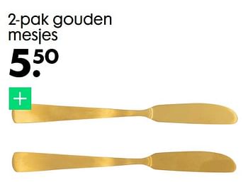 Promoties 2-pak gouden mesjes - Huismerk - Hema - Geldig van 13/04/2022 tot 19/04/2022 bij Hema