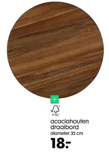 Promoties Acaciahouten draaibord - Huismerk - Hema - Geldig van 13/04/2022 tot 19/04/2022 bij Hema