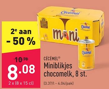 Promoties Miniblikjes chocomelk - Cecemel - Geldig van 23/04/2022 tot 29/04/2022 bij Aldi