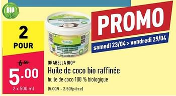 ORABELLA BIO® Huile de coco bio raffinée bon marché chez ALDI