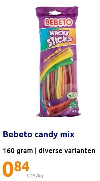 Promoties Bebeto candy mix - BEBETO - Geldig van 13/04/2022 tot 19/04/2022 bij Action