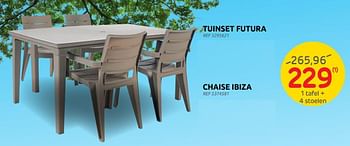 Promoties 1 tafel + 4 stoelen - Huismerk - Brico - Geldig van 13/04/2022 tot 25/04/2022 bij Brico