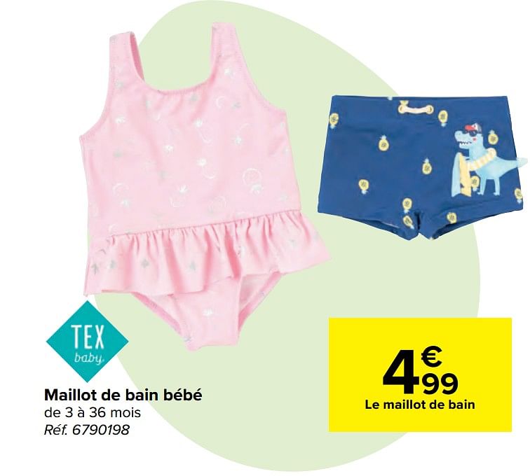 Maillot de best sale bain tex carrefour