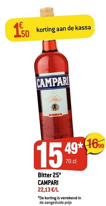 Promoties Bitter 25° campari - Campari - Geldig van 13/04/2022 tot 19/04/2022 bij Smatch