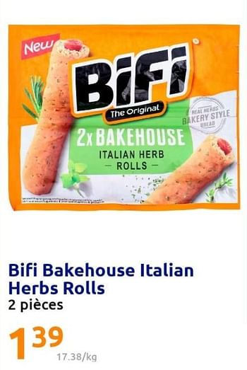 Promotions Bifi bakehouse italian herbs rolls - Bifi - Valide de 13/04/2022 à 19/04/2022 chez Action