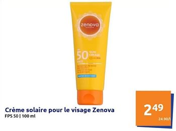 Promotions Crème solaire pour le visage zenova - Zenova - Valide de 13/04/2022 à 19/04/2022 chez Action