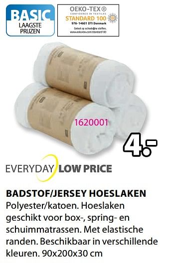 Promoties Badstof-jersey hoeslaken - Huismerk - Jysk - Geldig van 11/04/2022 tot 24/04/2022 bij Jysk
