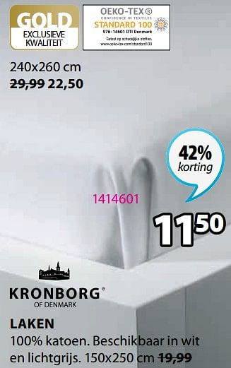 Promoties Laken - Kronborg - Geldig van 11/04/2022 tot 24/04/2022 bij Jysk