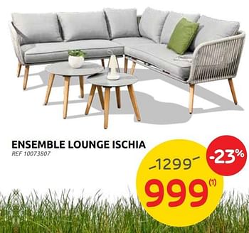 Promotions Ensemble lounge ischia - Produit maison - Brico - Valide de 13/04/2022 à 25/04/2022 chez Brico