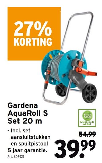Promoties Gardena aquaroll s set 20 m - Gardena - Geldig van 13/04/2022 tot 26/04/2022 bij Gamma