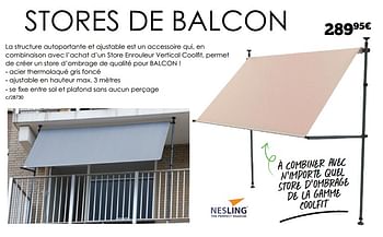Promotions Stores de balcon - Nesling - Valide de 11/04/2022 à 30/09/2022 chez Dema