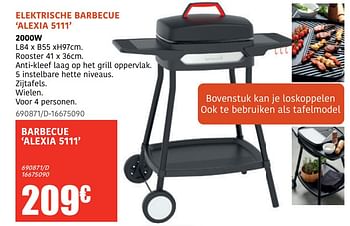 Promoties Barbecook elektrische barbecue alexia 5111 - Barbecook - Geldig van 04/04/2022 tot 08/05/2022 bij Europoint