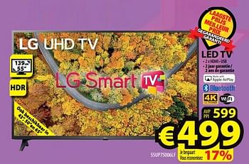 Promotions Lg led tv 55up75006lf - LG - Valide de 20/04/2022 à 27/04/2022 chez ElectroStock